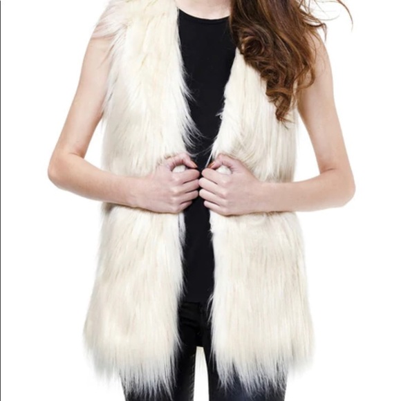 Unreal Fur play vest cream ivory vegan Medium - Picture 4 of 14